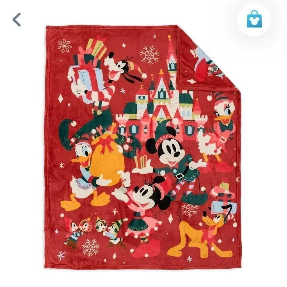 Disney Mickey Mouse and Friends Holiday Throw NWT